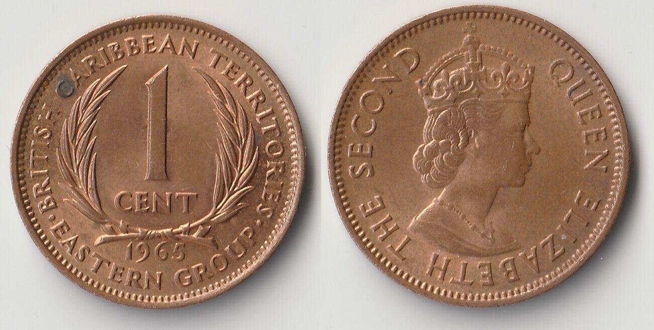 1965 Eastern Caribbean 1 Cent Coin