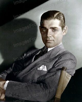 8x10 Print Clark Gable Handsome Colorized Seated Portrait #cg1