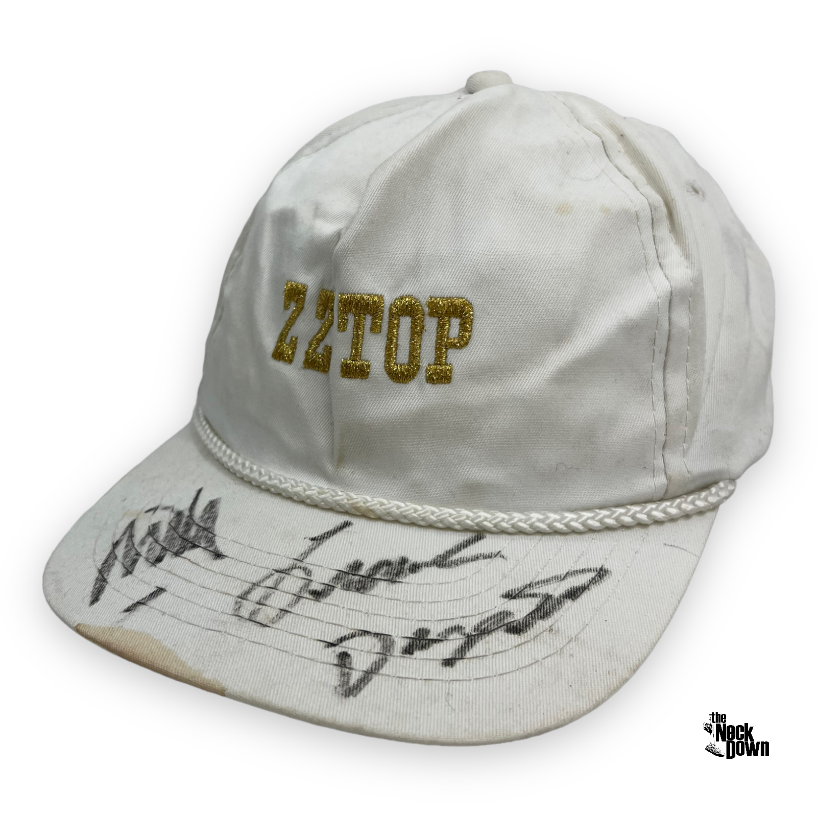 Vintage Zz Top Embroidered Signed Autographed Band Music Snapback Trucker Hat
