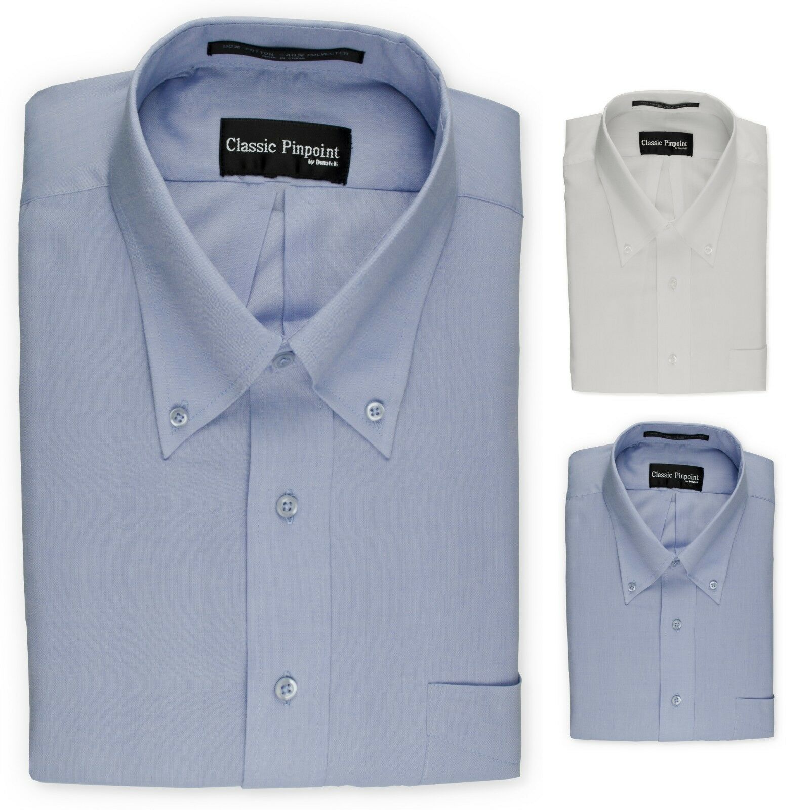 Donatelli Big And Tall Button-down Dress Shirt | Classic Pinpoint