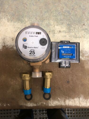 Badger Model 25 Water Meter With Pulse Register And Remote Package. Cubic Feet