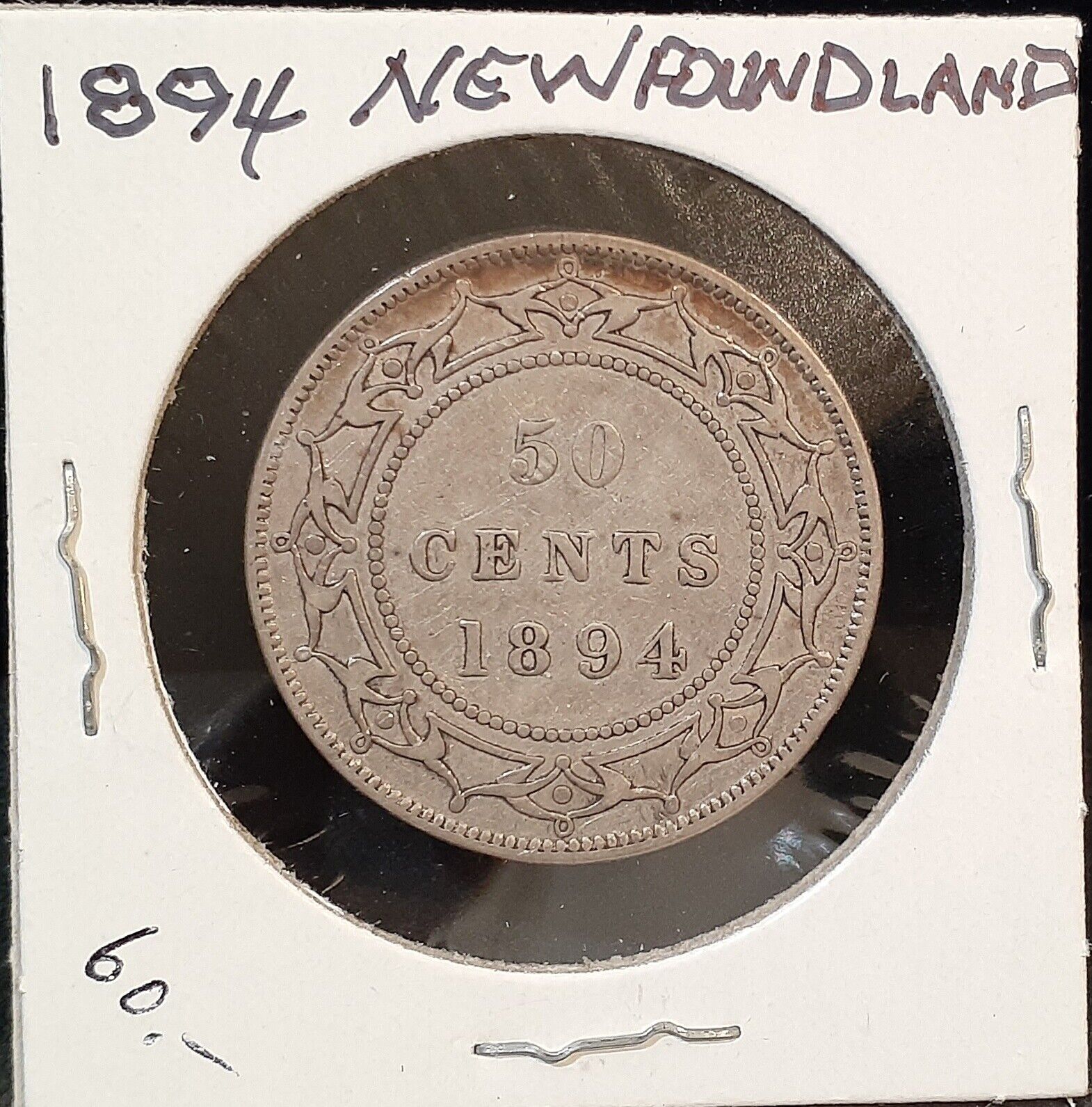 1894 Newfoundland Silver 50 Cents - You Grade - In Cardboard Flip -  Ap91