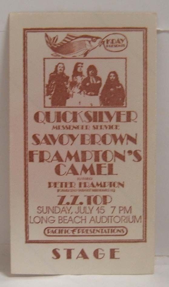 Quicksilver / Savoy Brown / Zz Top - Original 1970s Cloth Backstage Pass Last 1