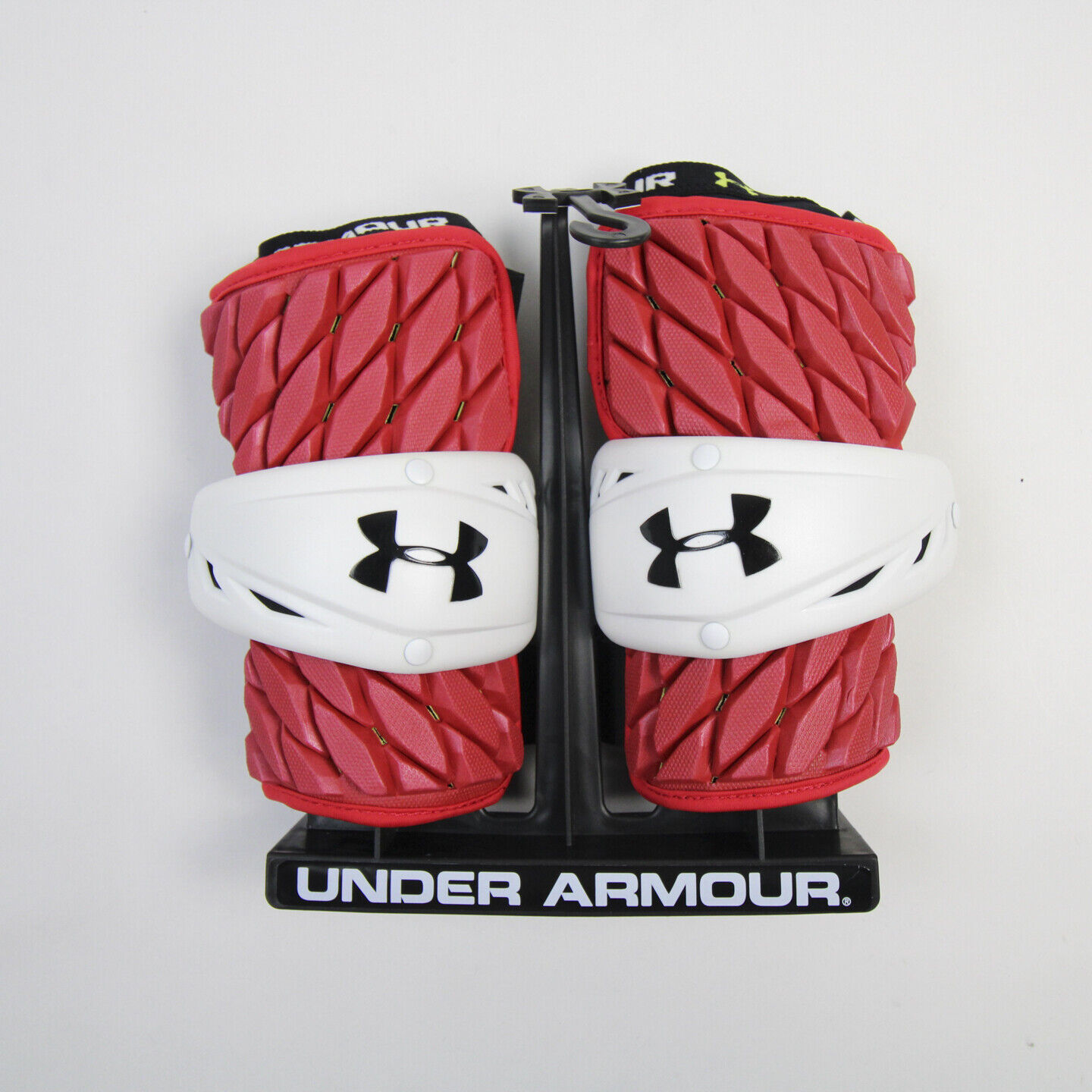 Under Armour Lacrosse Arm Pads Unisex Adult L Large Red Black Pair New With Tags