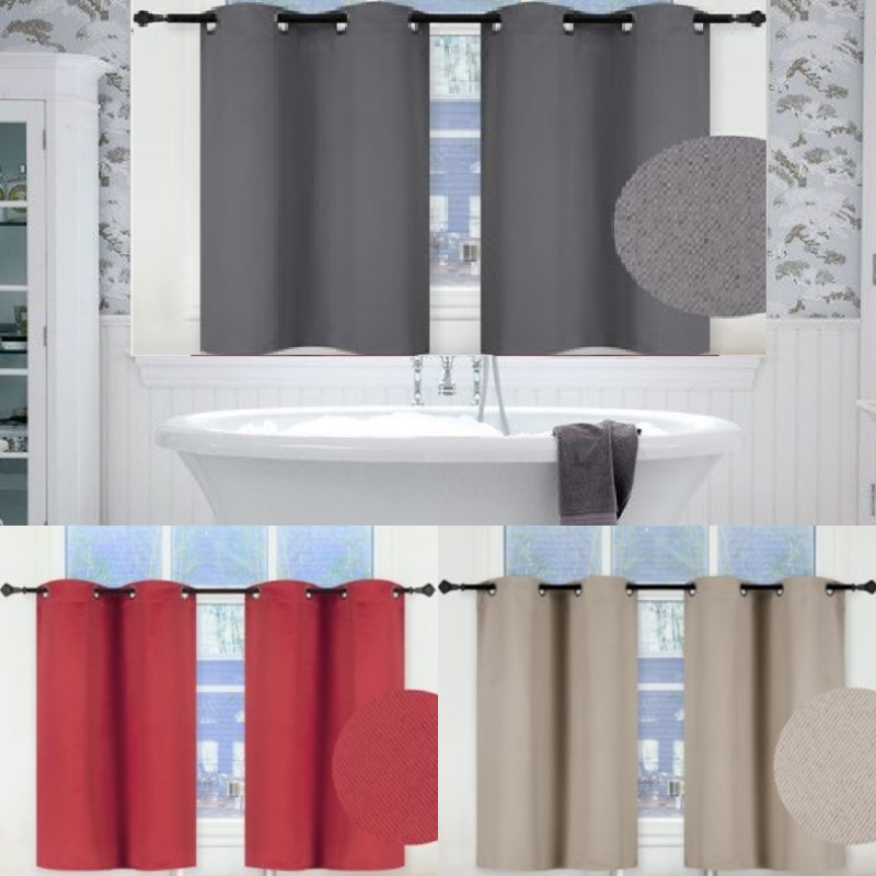 1 Set 100% Blackout Insulate Thermal Short Panels Window Curtain In 36" 54" 63"l