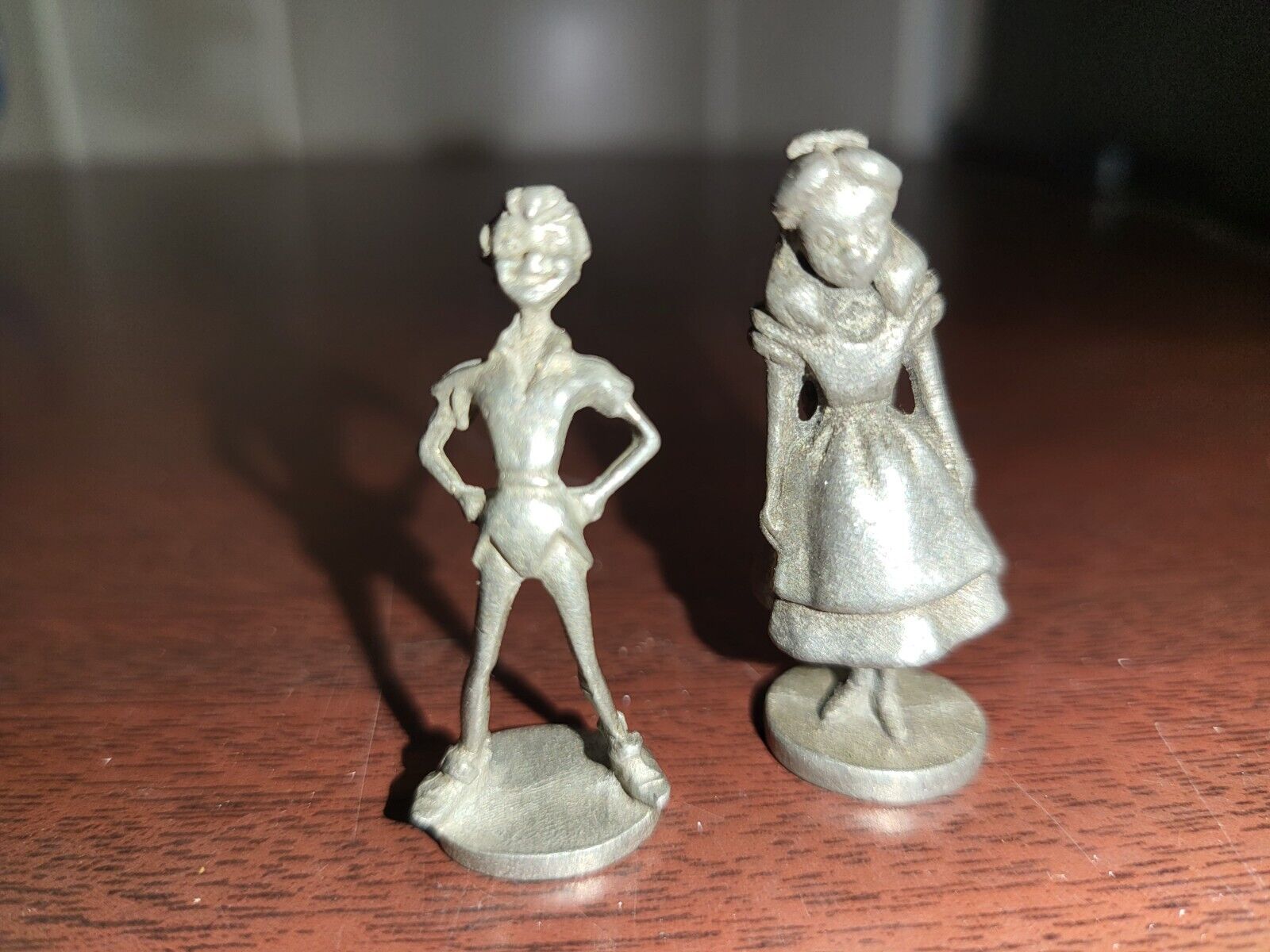 Disney Pewter Miniature Figures  Peter Pan & Wendy  ~1.5"h
