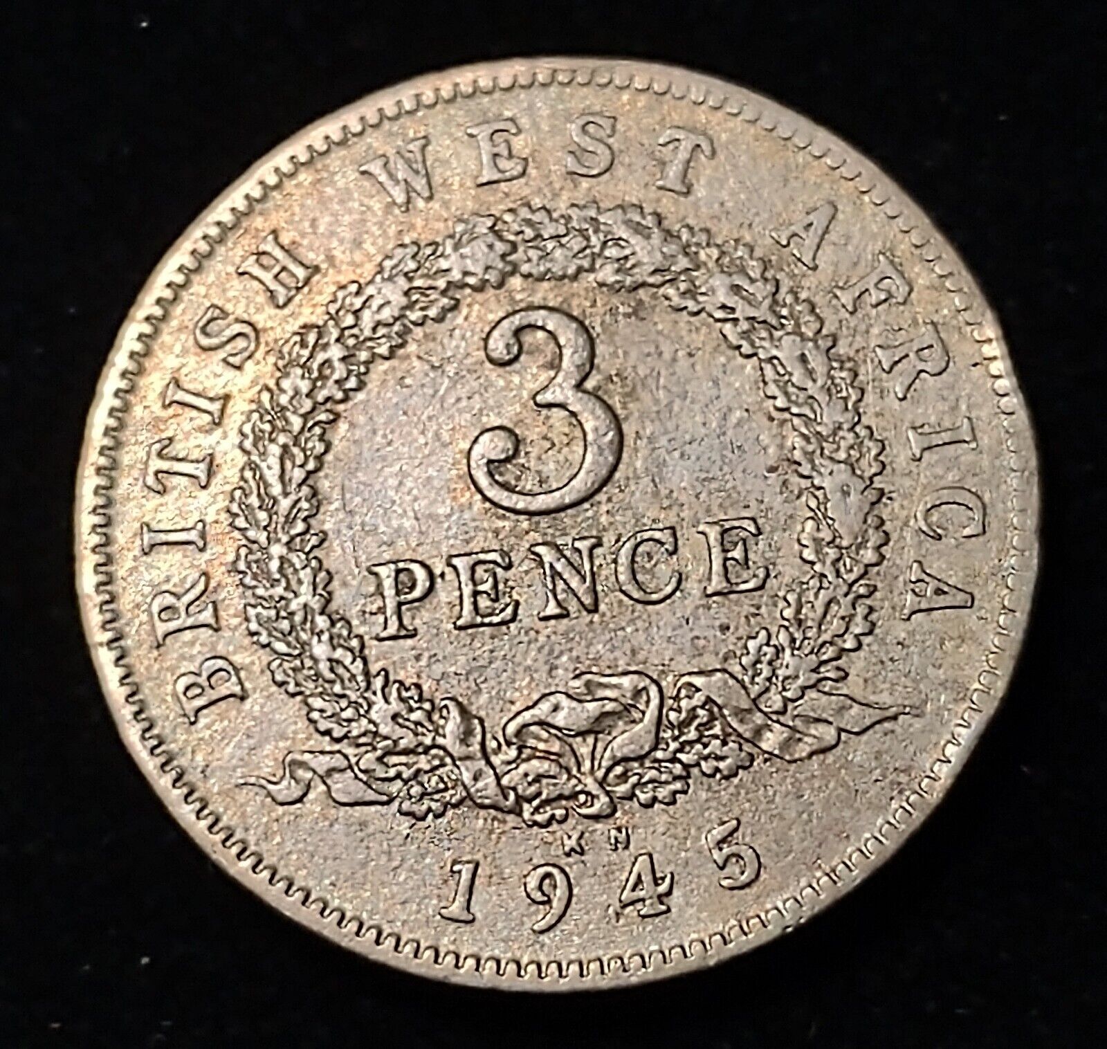 1945 British West Africa 3 Pence Nice Coin
