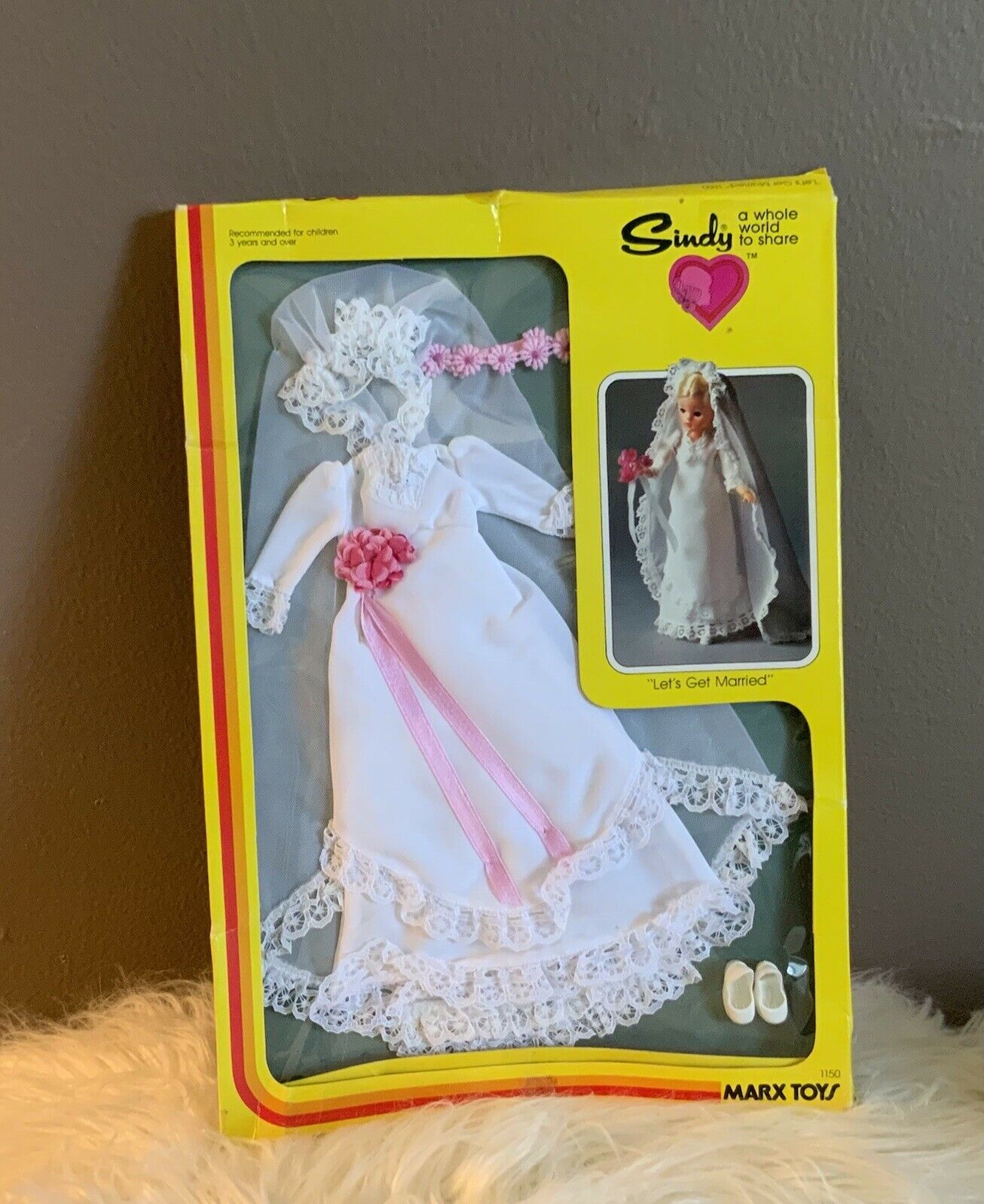 Vintage Sindy Doll Wedding Dress Let's Get Married #1150 Marx Toys 1978 💕