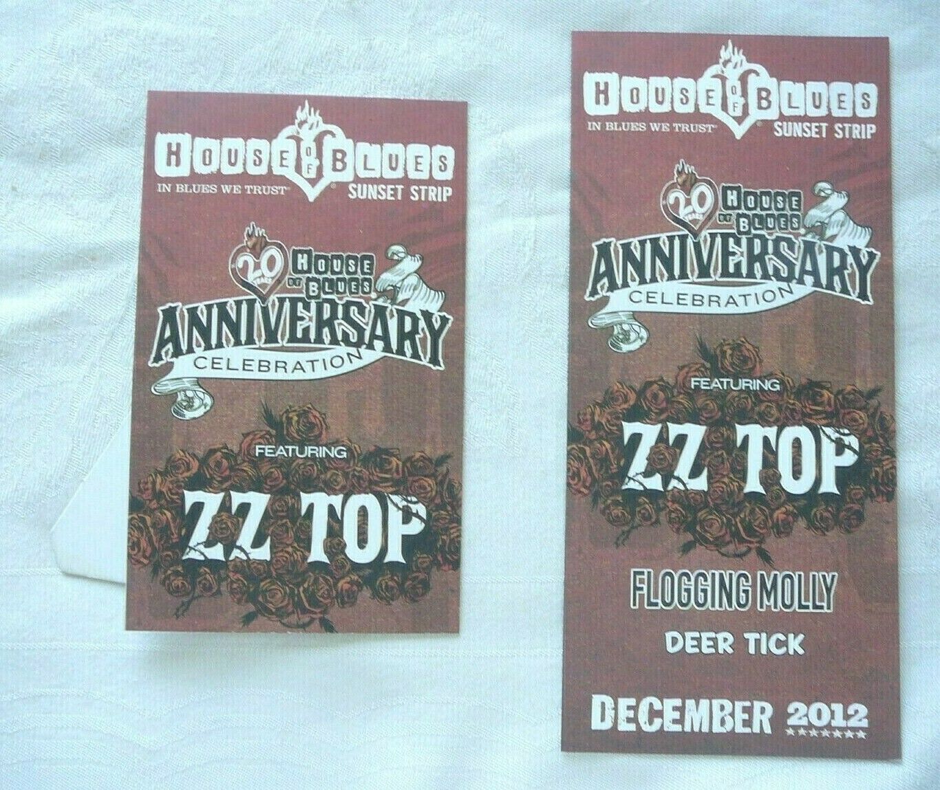 Zz Top 2012 House Of Blues Show Standee Hollywood  & Brochure W/ Bonus Gift