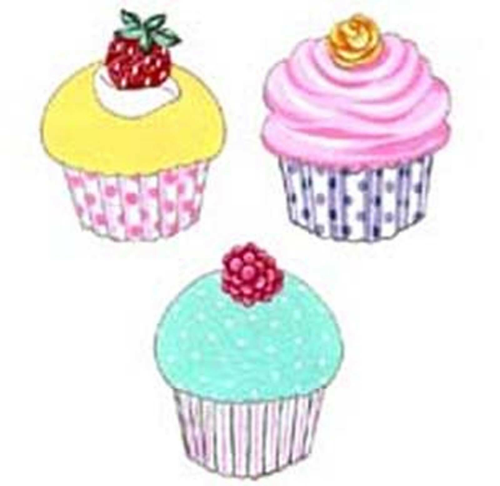 Cupcake Frosted Cup Cake Dessert Select-a-size Waterslide Ceramic Decals Bx