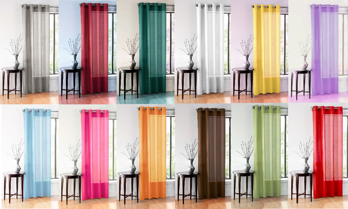 1 Single Pc Voile Sheer Window Dressing Curtain Grommet Panel Treatment Drape