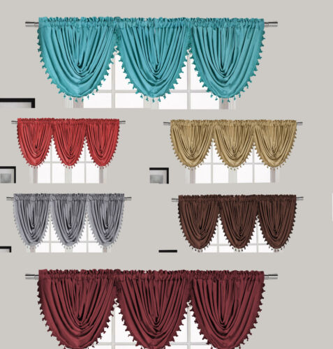 New Luxury Waterfall Decorative Trim Window Valance  (55"x 37") 7 Colors