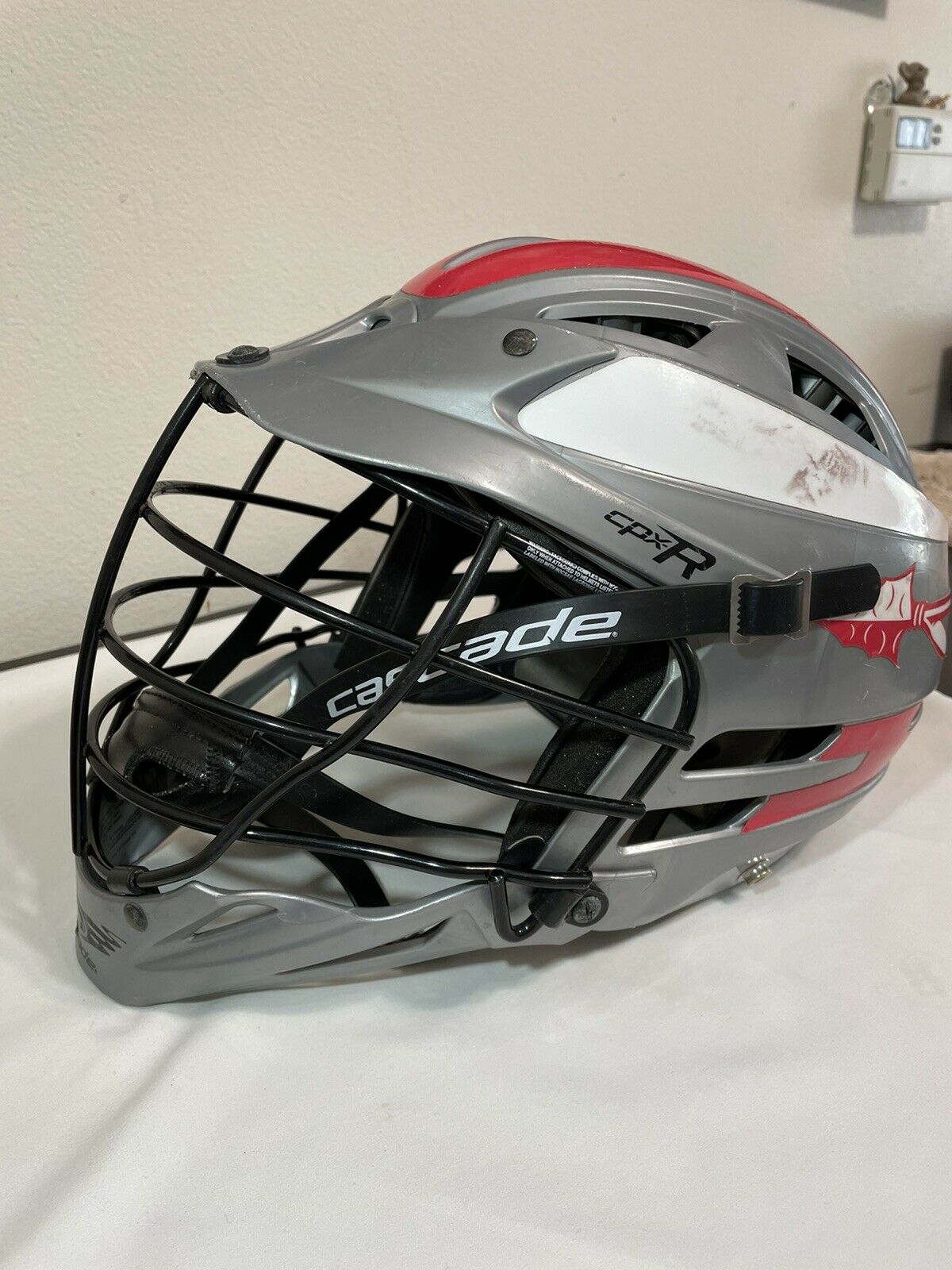 Cascade Cpx-r Lacrosse Lax Helmet Grey Cpxr Seven Size Chinstrap