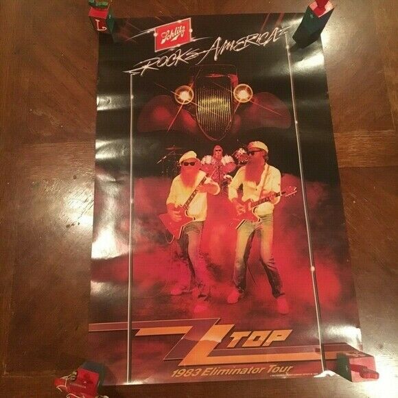 Schlitz Zz Top 1983 Eliminator Tour Poster