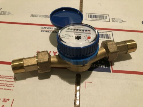 3/4inch Water Meter  Brass(no Plastic)wm34cc ,with Couplings Heavy Duty