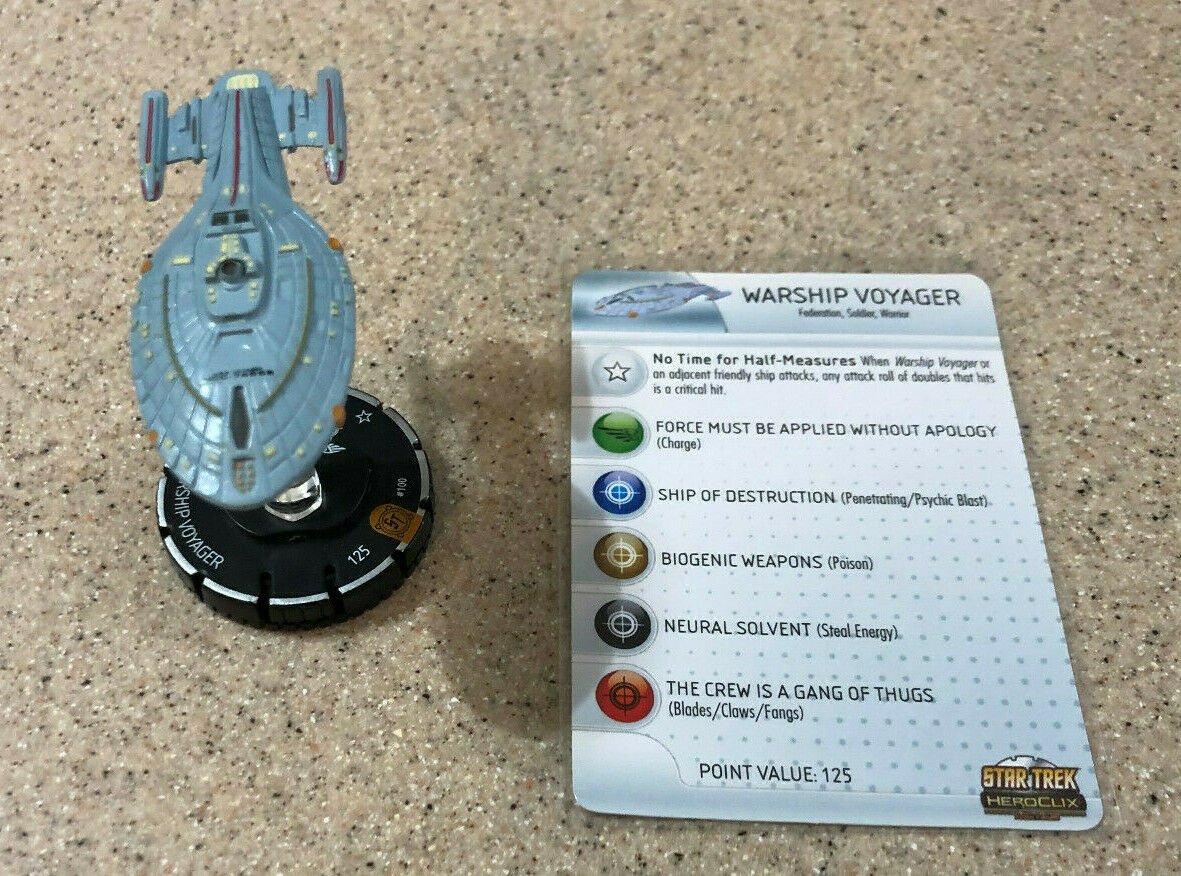 Warship Voyager #100 Le Star Trek: Tactics Series I 1 Heroclix Figure W/ Card