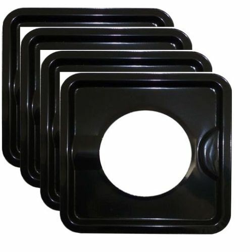 Heavy Duty Black Steel Square Reusable Drip Pan Gas Burner Bib Liner Covers Bn24