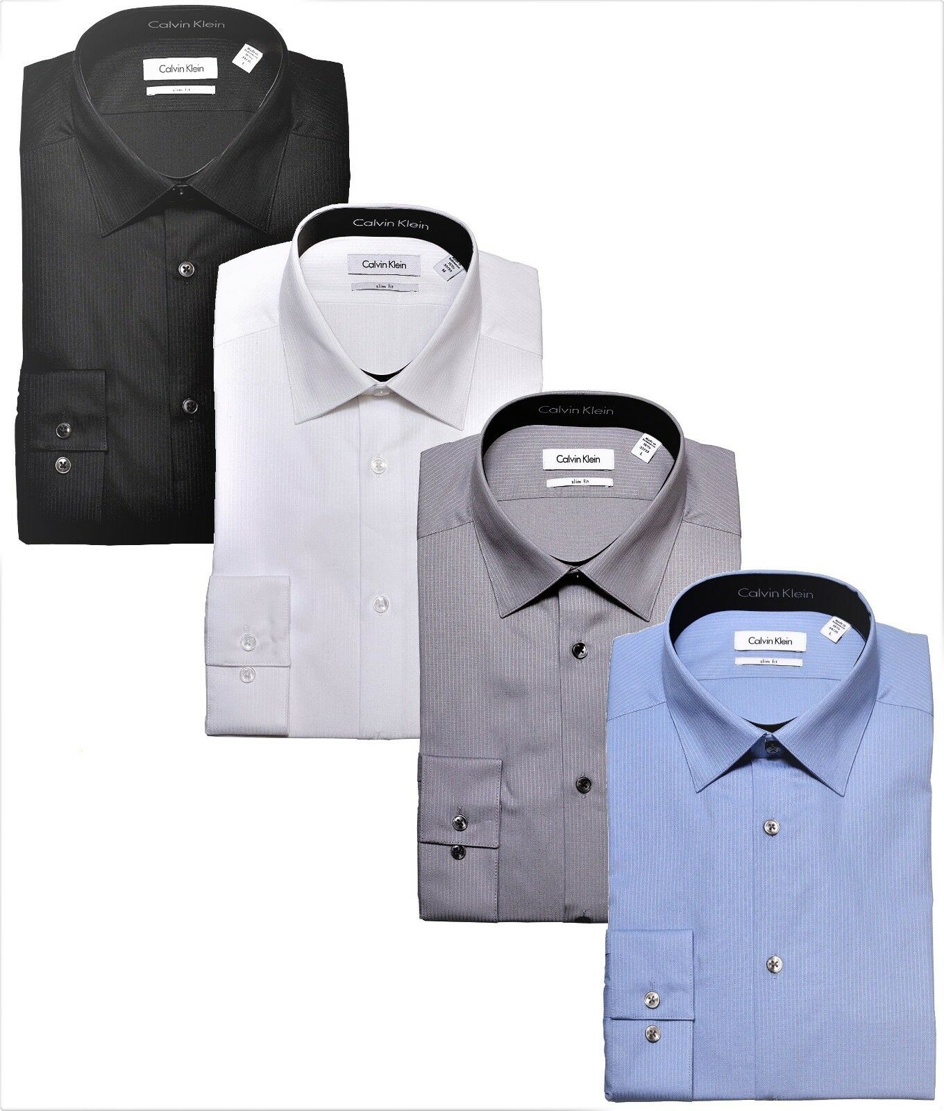 Calvin Klein Tone On Tone Stripe Slim Fit Men Designe Cotton Dress Shirt 33t0476