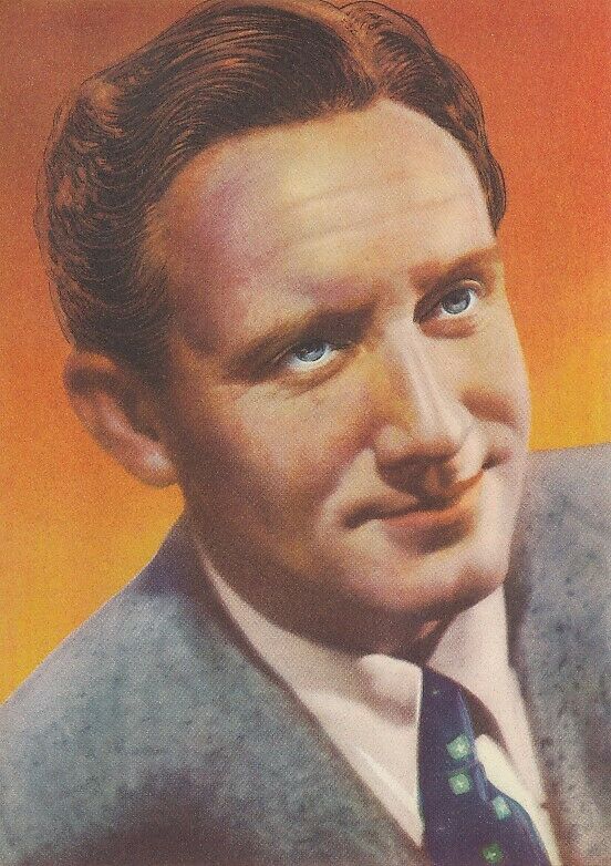 Spencer Tracy Original Vintage 1930s Shermans Film Stars Uk Color Portrait Photo