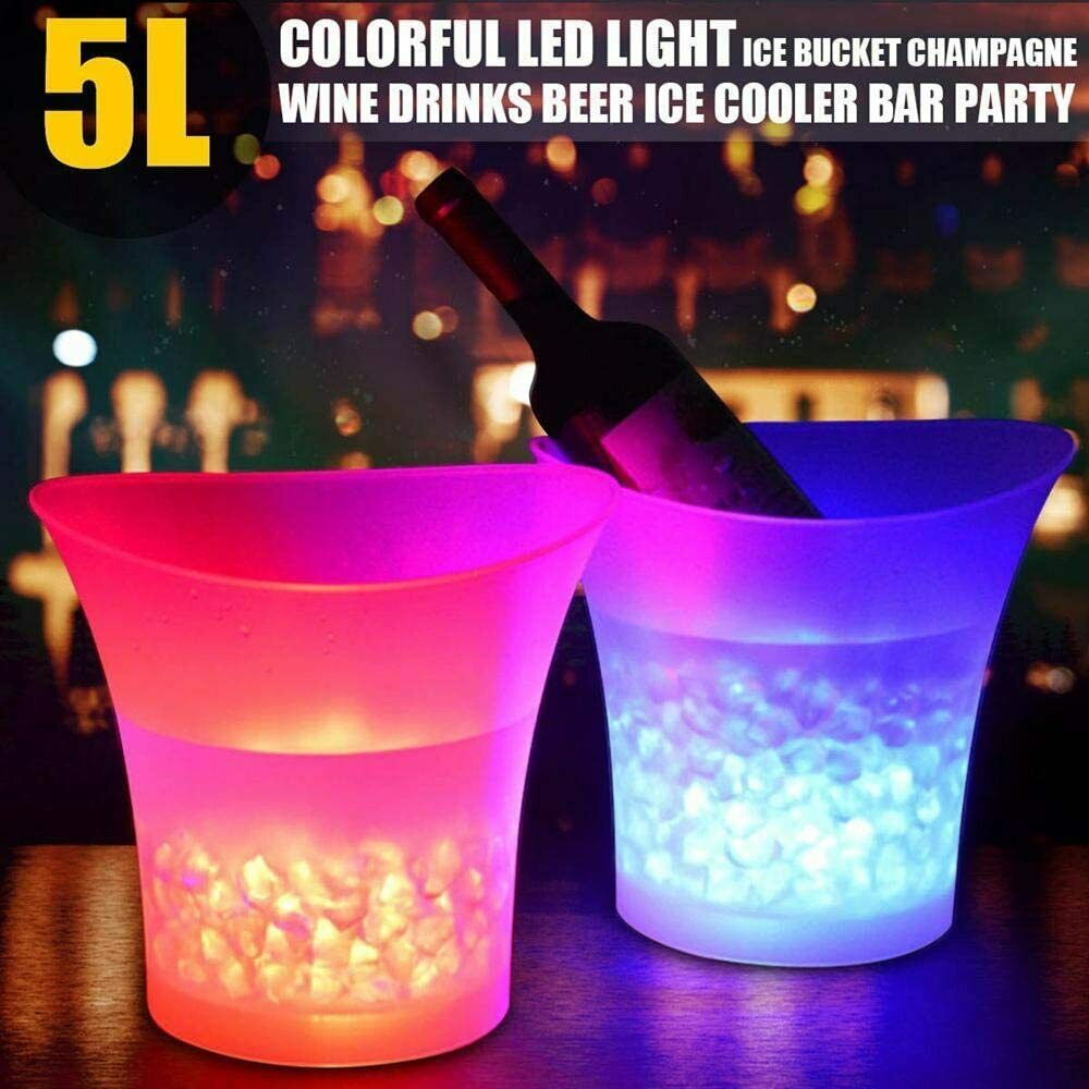 7 Colors Led Ice Bucket 5l Wine Champagne Beer Drink Containers Party Bar Gift