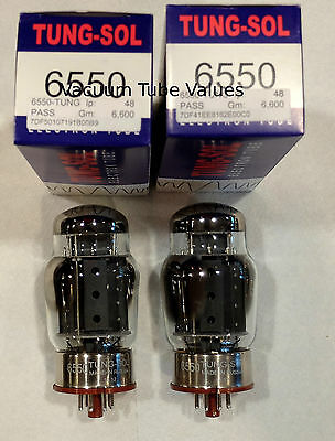 Tung-sol Factory Platinum Matched Pair Two 6550 Reissue Amp Tubes 24hr Burn-in