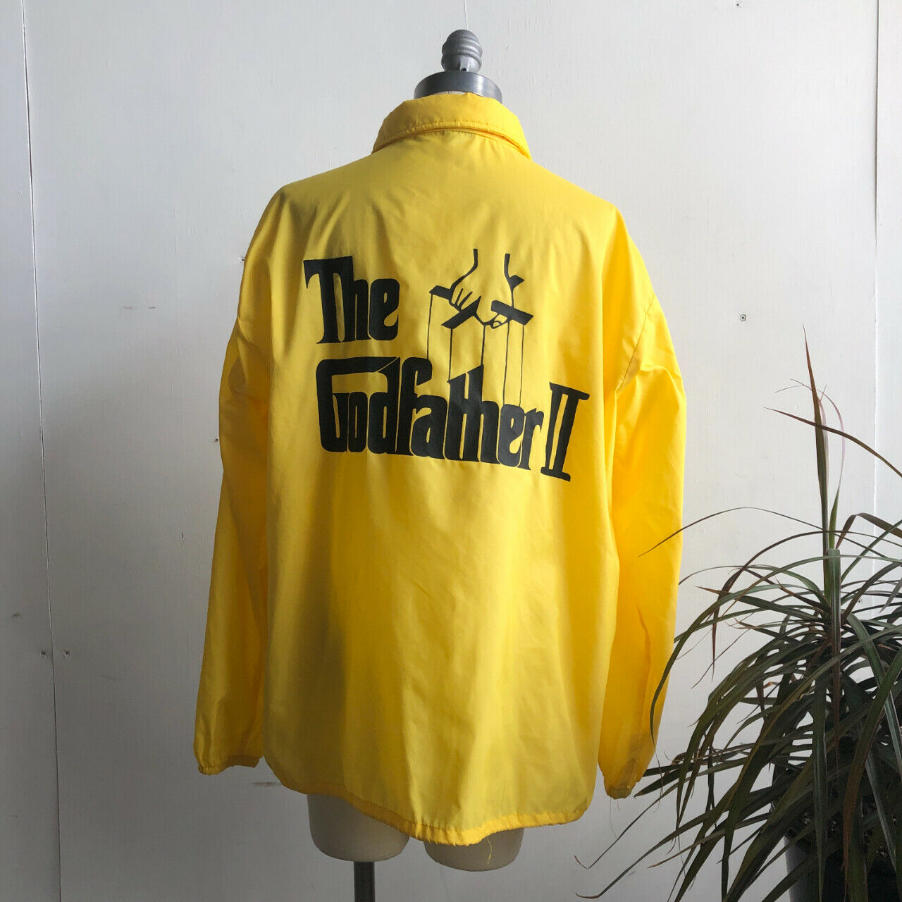 Vtg The Godfather Ii Cast And Crew Nylon Windbreaker Snap Front Jacket L