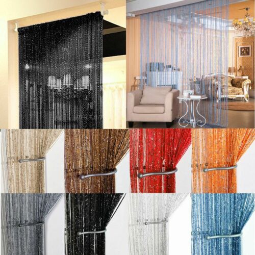 String Door Curtain Room Divider Fringe  Tassel Crystal Window Panel