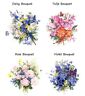 4 Flower Daisy Rose Violet Tulip Bouquet Butterfly Waterslide Ceramic Decals Tx