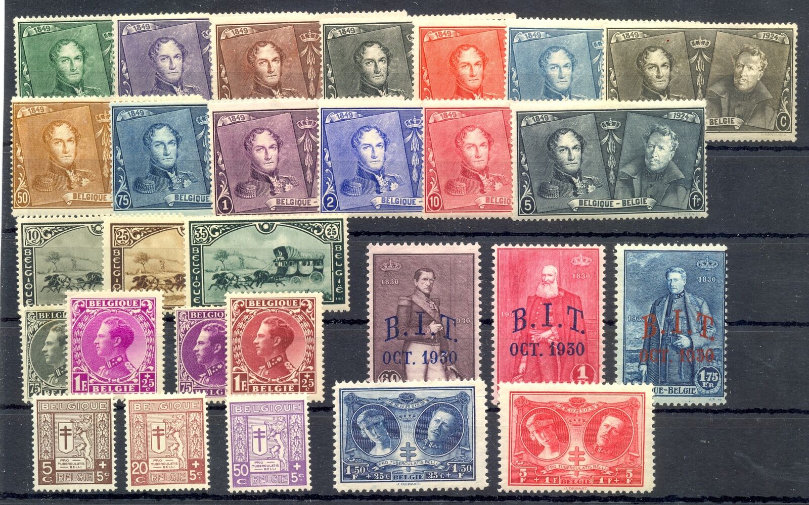 Belgium -1924/35 -- 28 Stamps --* Mh ---vf
