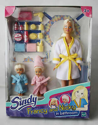 Rare Vintage 90's Sindy Francy & Nicky In Bathroom Doll Set Hasbro New Sealed !