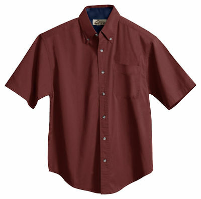 Tri-mountain Men's Button Down Collar Short Sleeve Soft Twill Dress Shirt. 788