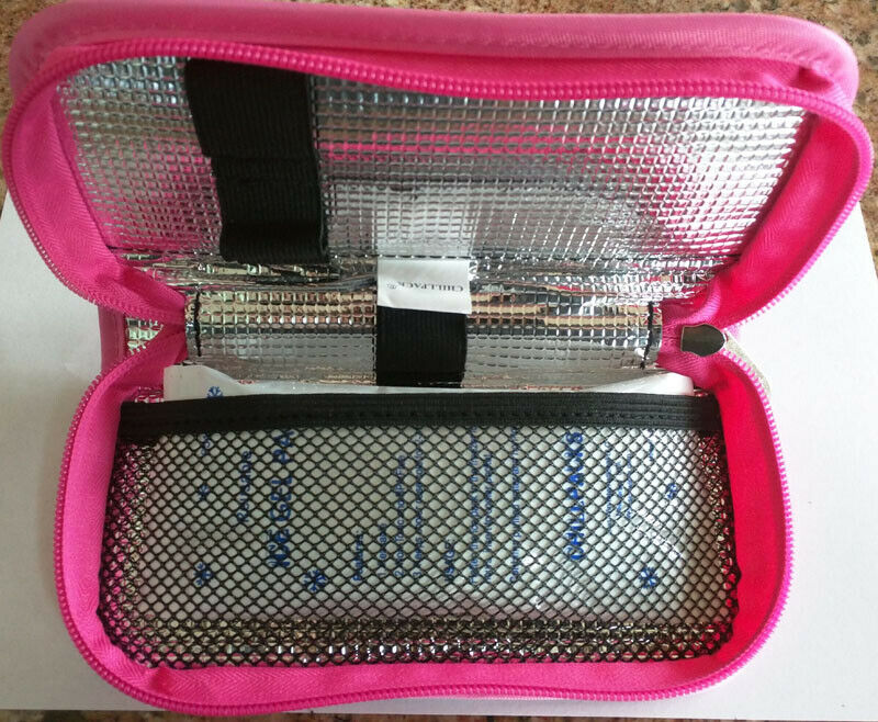 Diabetes Insulin Cooler Case- For Larger Or 2's Pen -- 2 Ice Pad Included-large