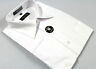 French Cuff Dress Shirt Plain White Amanti Wrinkle-free Cotton Blend Modern Fit
