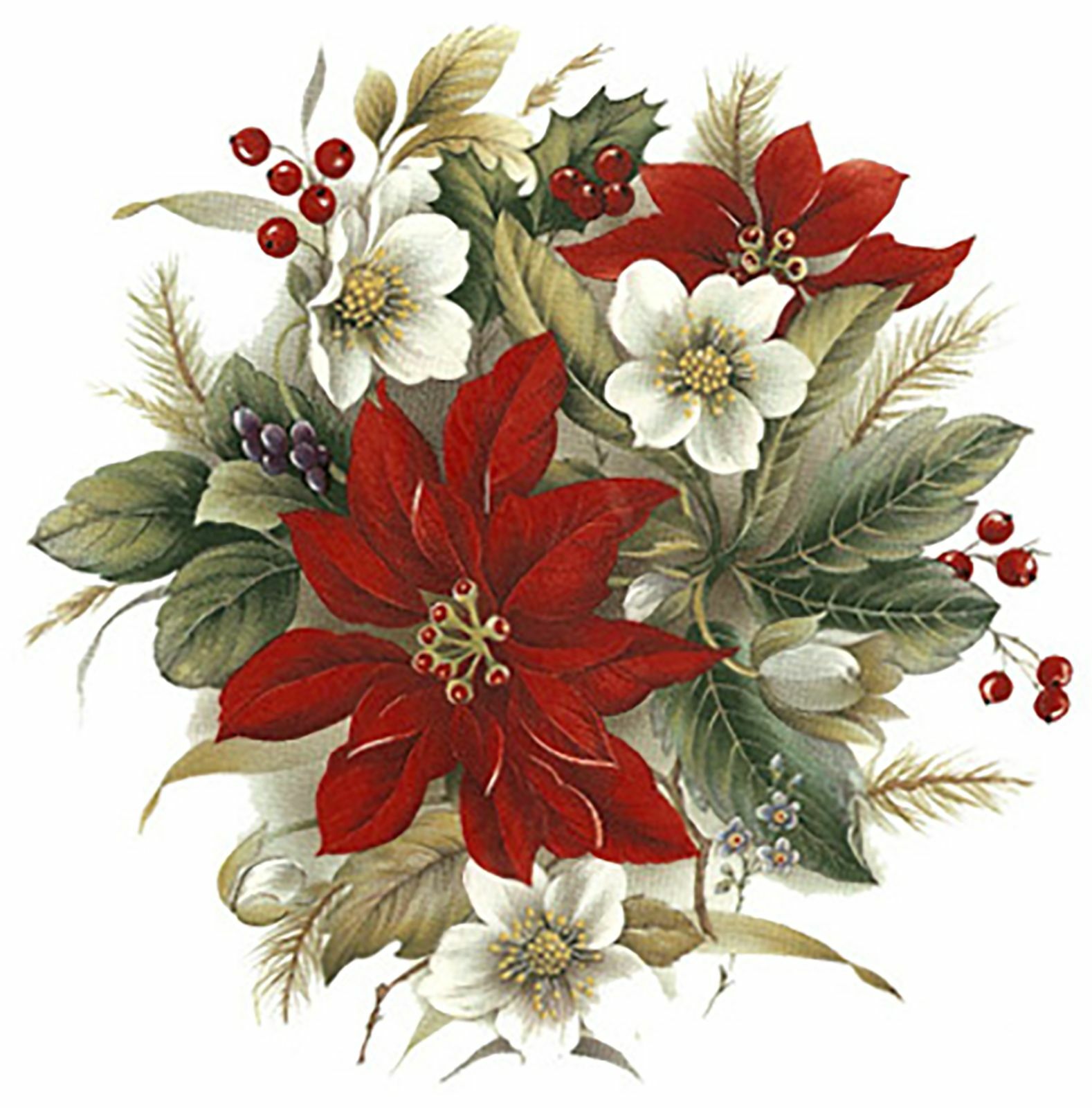 Christmas Poinsettia Select-a-size Ceramic Waterslide Decals Bx