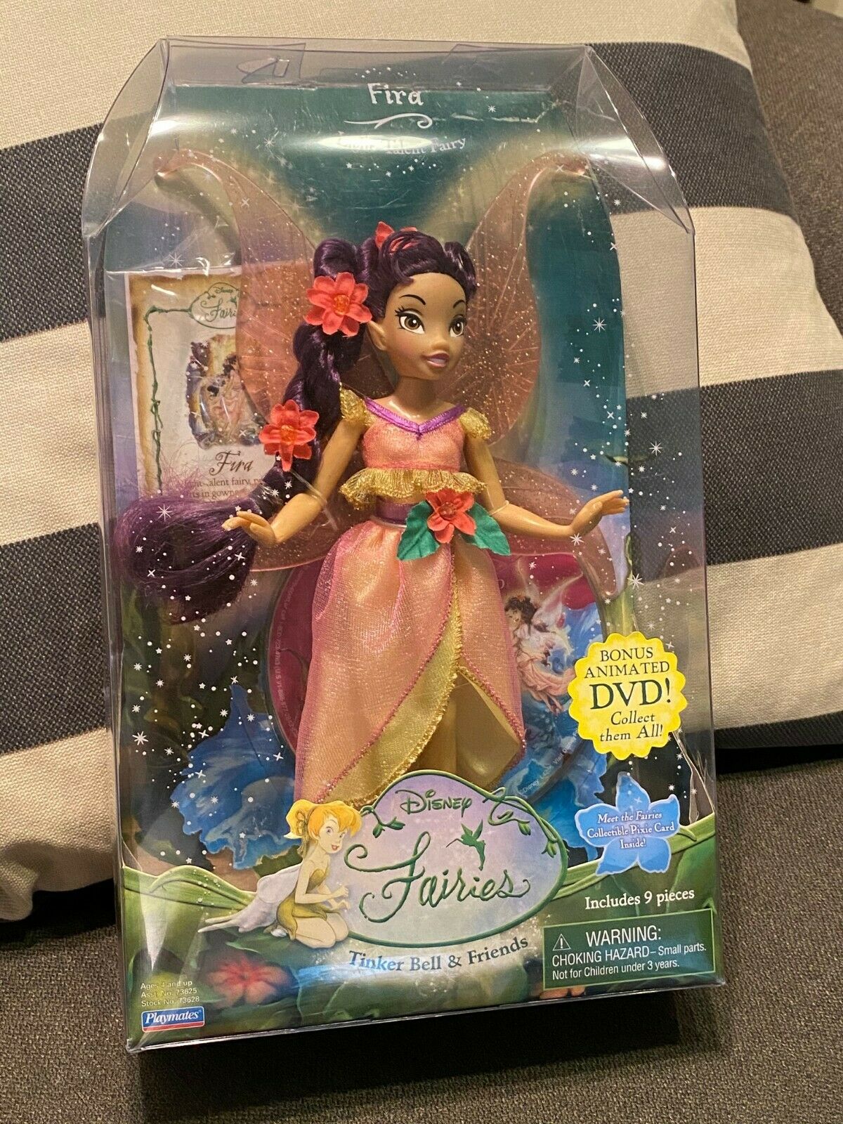 Disney Fairies Tinker Bell & Friends Doll Fira Light-talent Fairy Bonus Dvd New