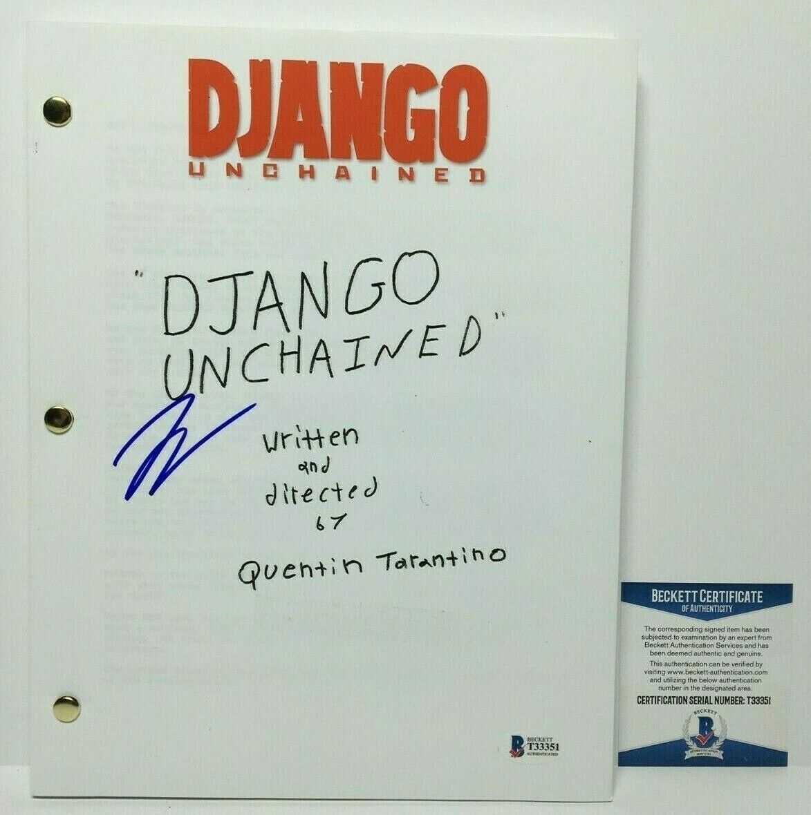 Leonardo Dicaprio Signed 'django Unchained' Full Movie Script *calvin Candie Bas
