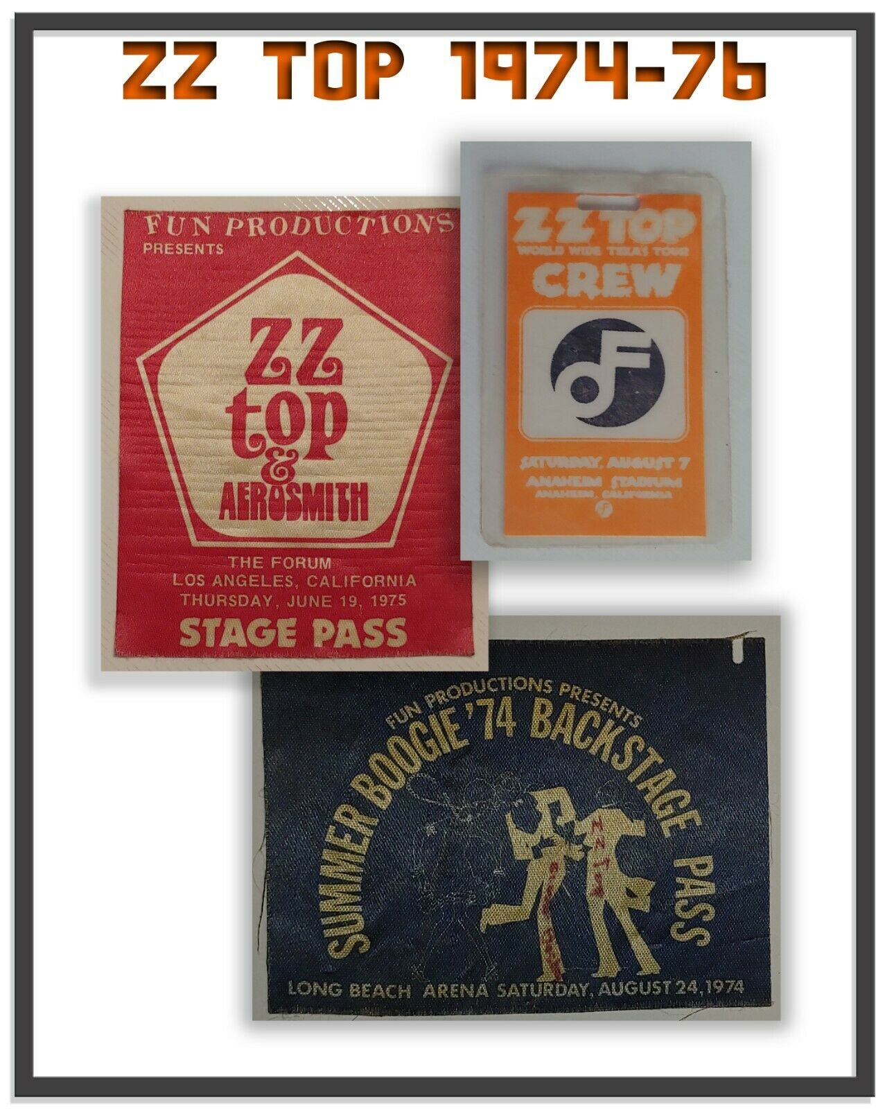 Zz Top 1974-1975-1976 / Backstage Passes / Fun Productions Ca