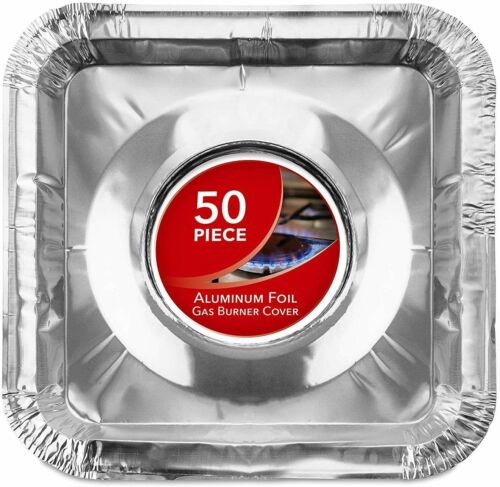 Stock Your Home Disposable Aluminum Square Stove Burner Covers (50 Pack)