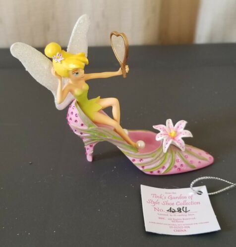 New Disney Tinker Bell Ooh La Lily Garden Of Style Shoe Figurine Crystal Heel C