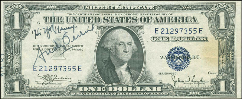 Andy Devine - Inscribed Currency Signed