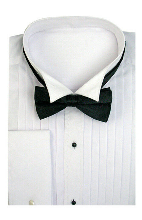 Men's Tuxedo Dress Shirt Wing Collar With Bow-tie Set French Cuff  Size 15~20