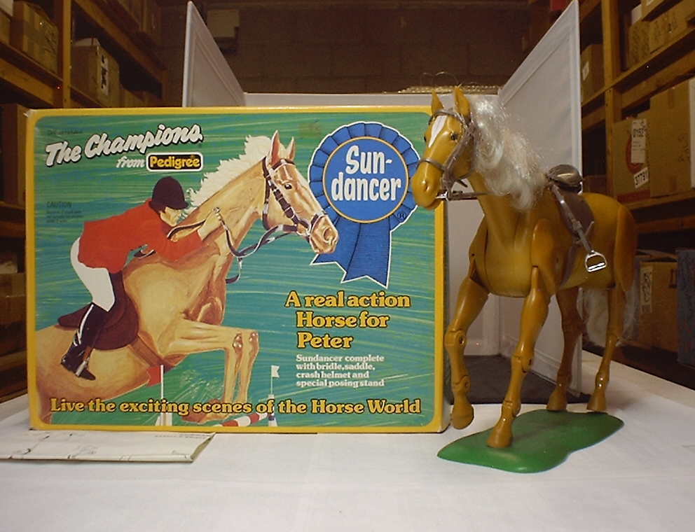 Vintage Rare Pedigree Palomino "sundancer" 11" Tall Jointed Horse W/tack In Box!