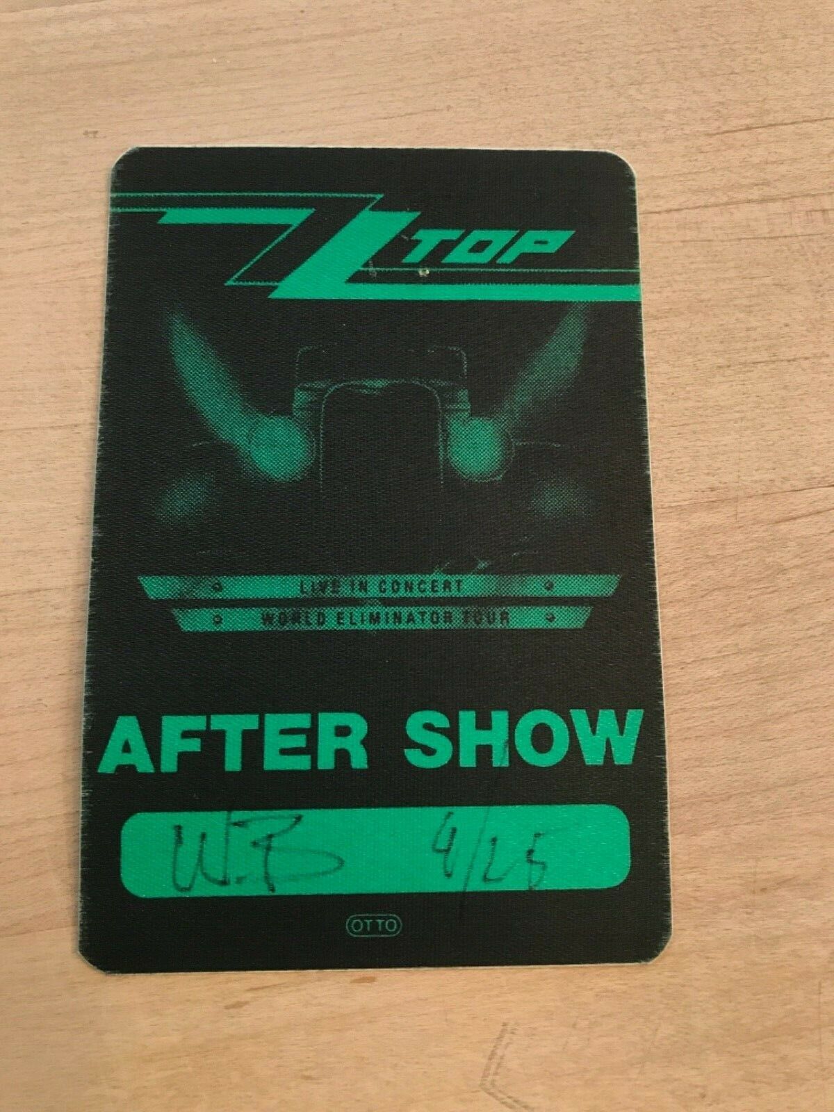 Zz Top Eliminator Tour Backstage After Show Pass