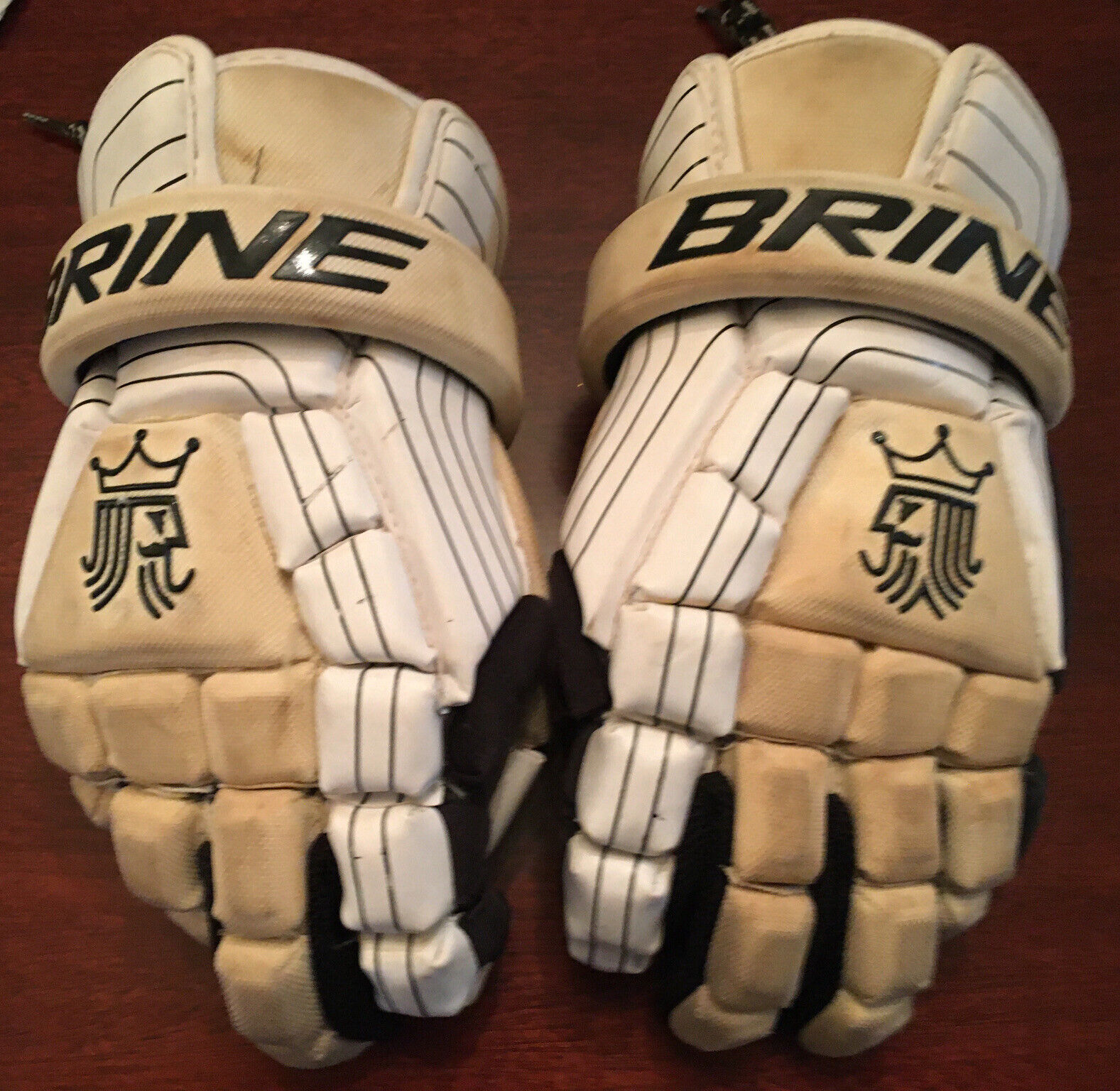 Brine 13” Lacrosse Gloves Lglksl2s Ventilator  White Good Condition Free Ship