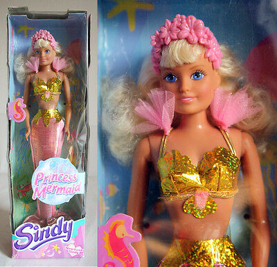 Rare Vintage 90's Sindy Princess Mermaid Doll Vivid Imaginations European New !