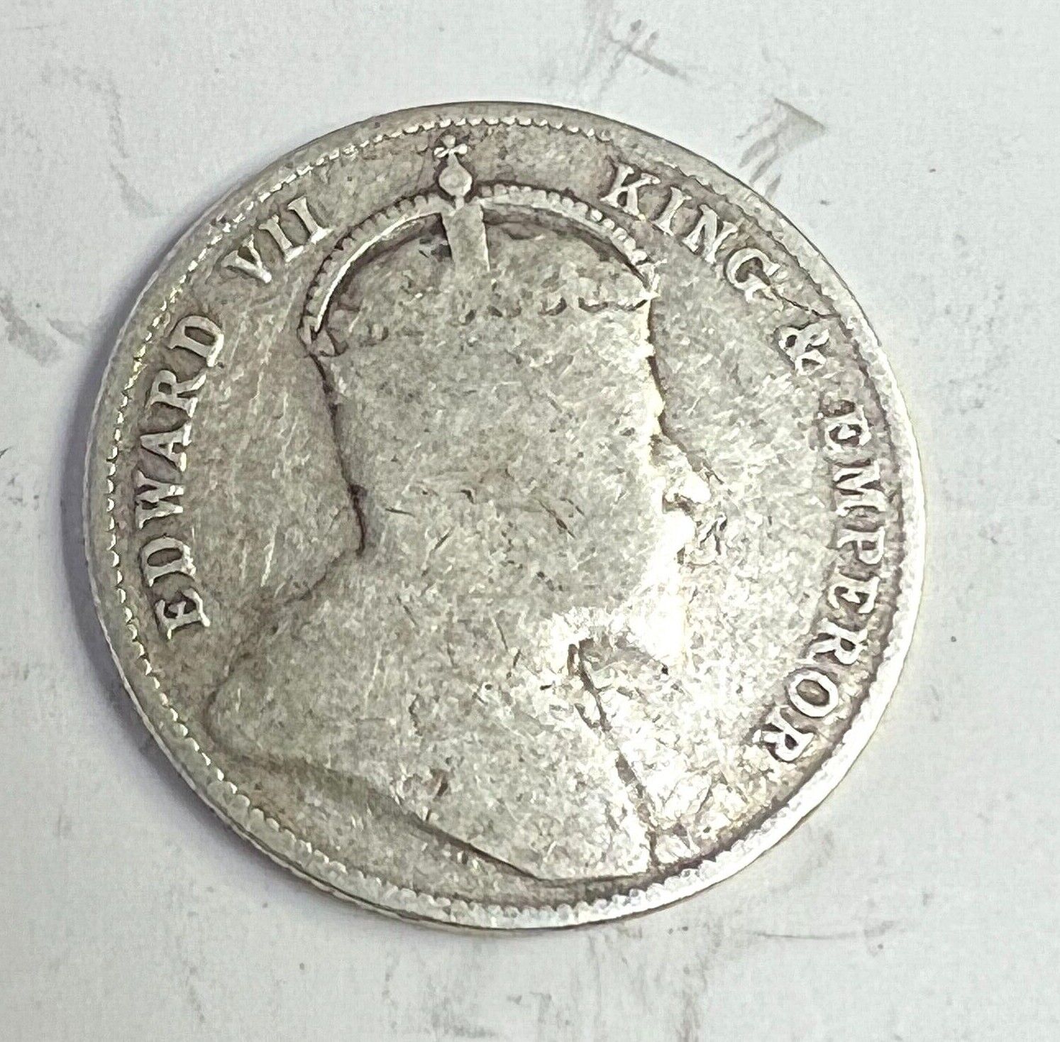 1906 British Honduras 25 Cents Silver, Edward Vii, Km#12, Scarce 30,000 Mintage
