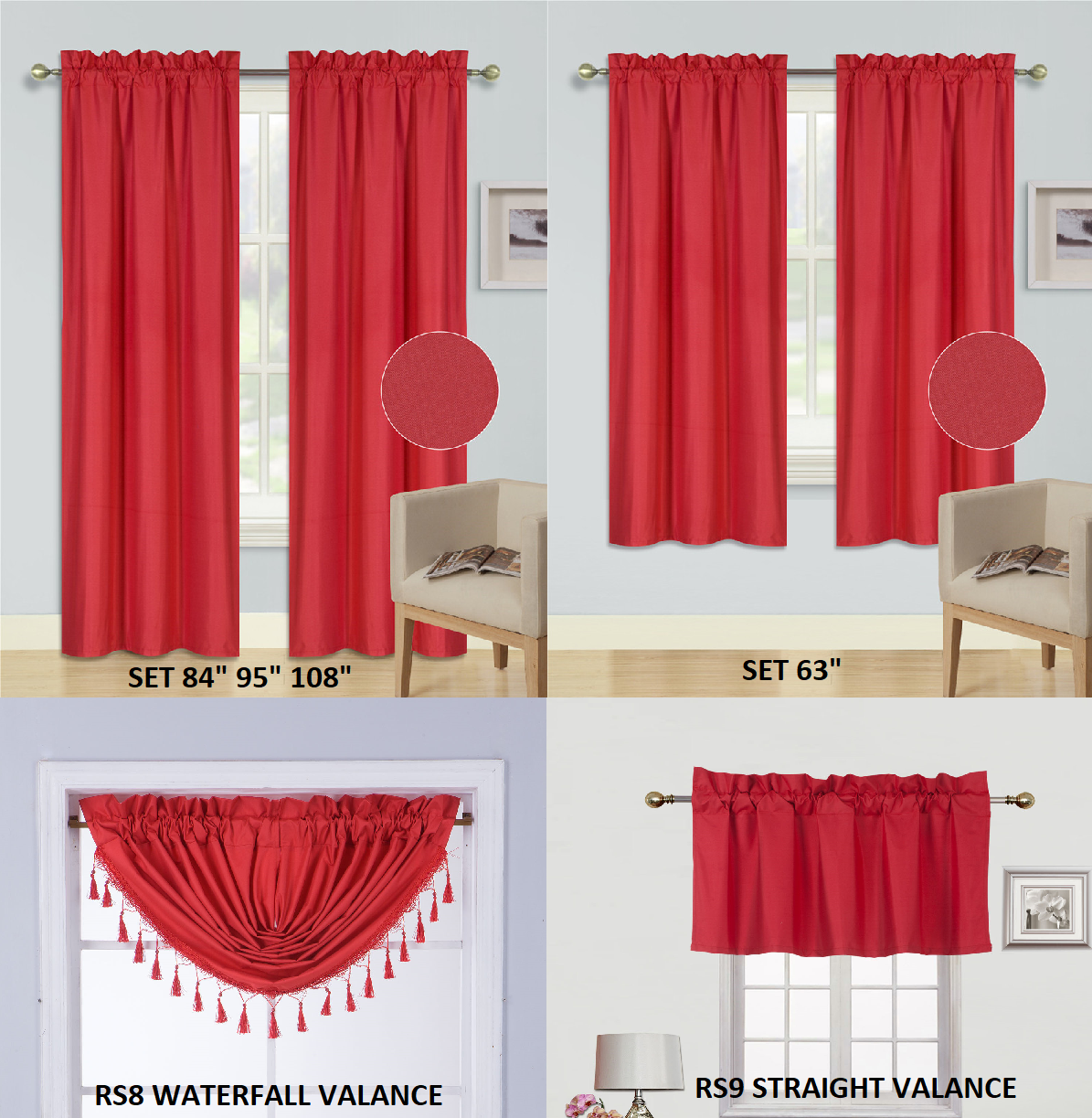 Panels Or Valances Solid Blackout Rod Pocket Foam Lined Window Curtain Treatment