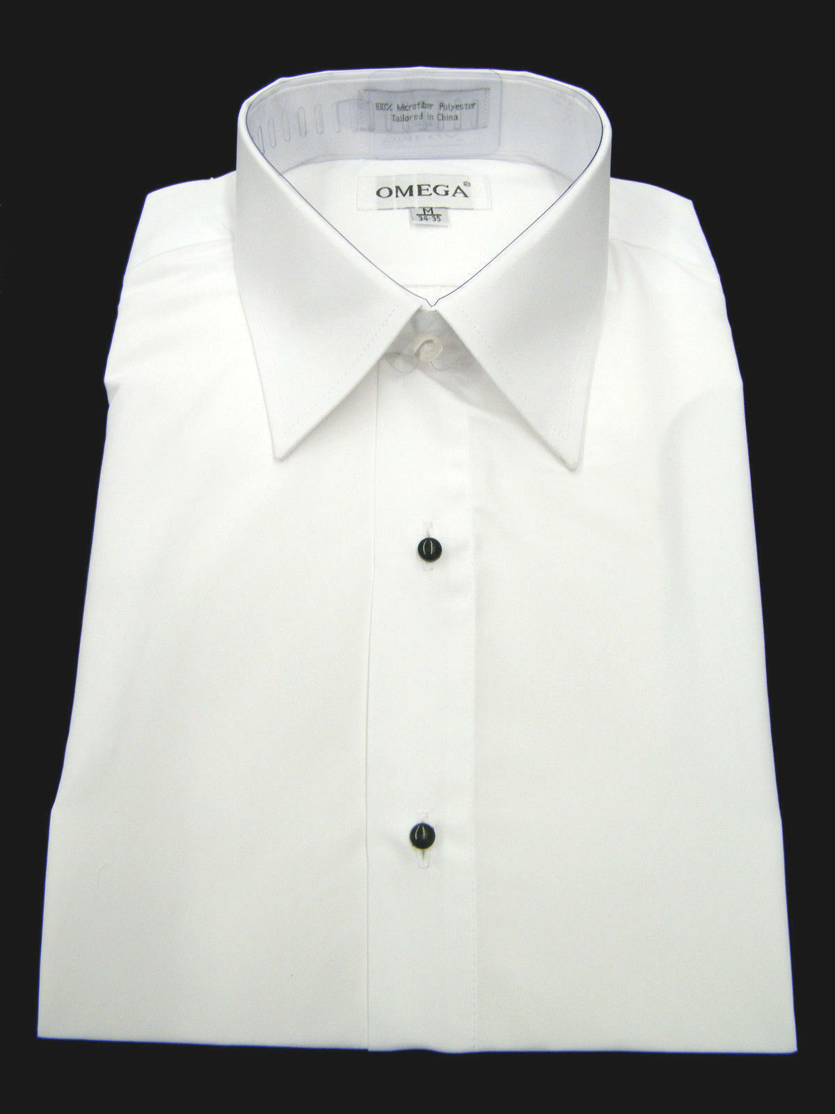 Microfiber Tuxedo Shirt "laydown Collar", Non Pleat, White