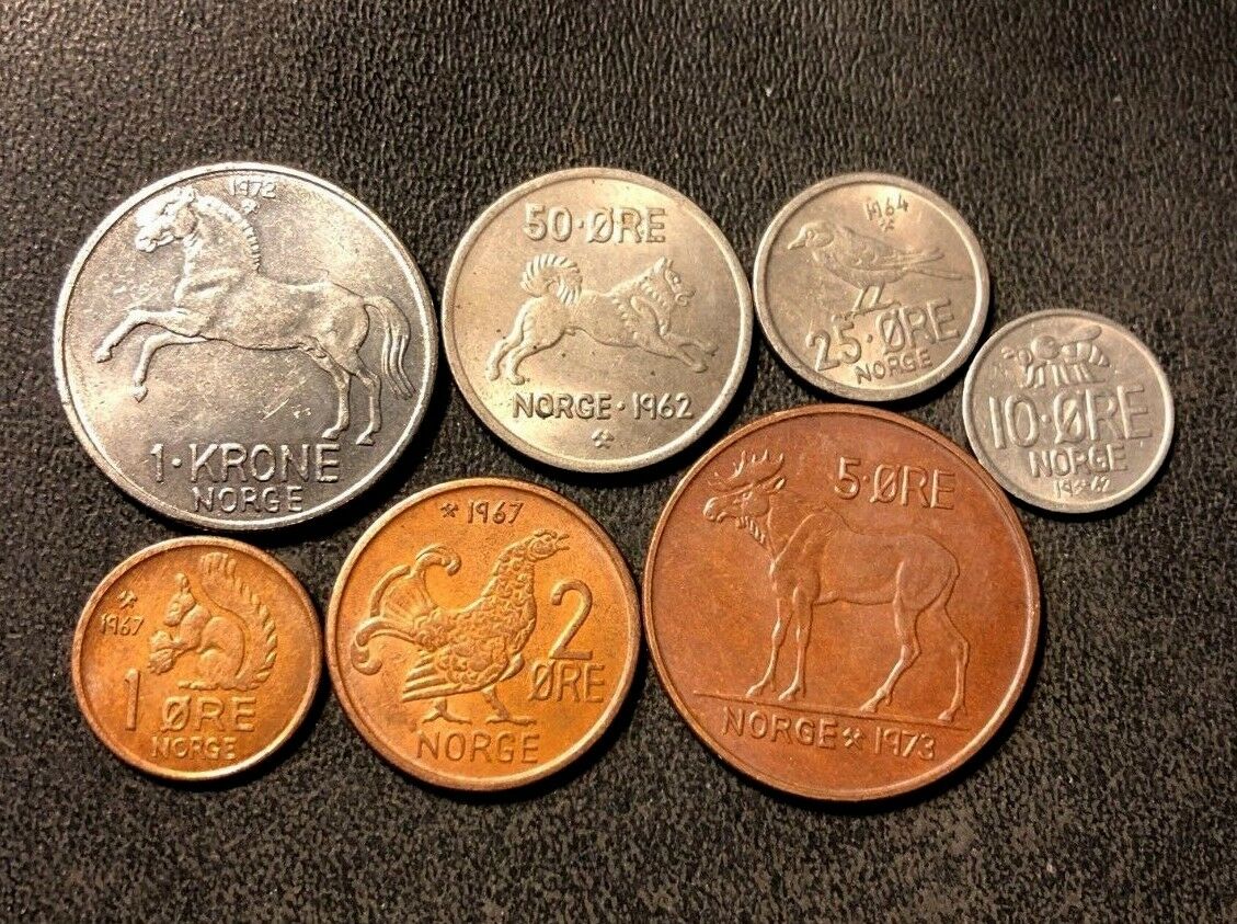 Vintage Norway Coin Lot - Animal Series - Full Set - Free Shipping