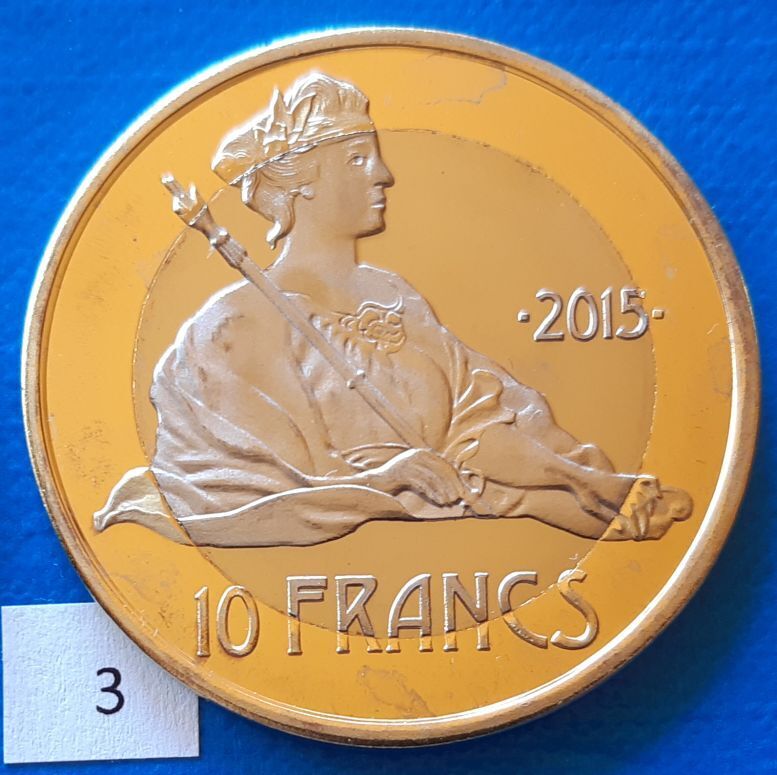 La Desirade 10 Francs 2015 Bi-metallic Bimetal Rare French Antilles 40mm